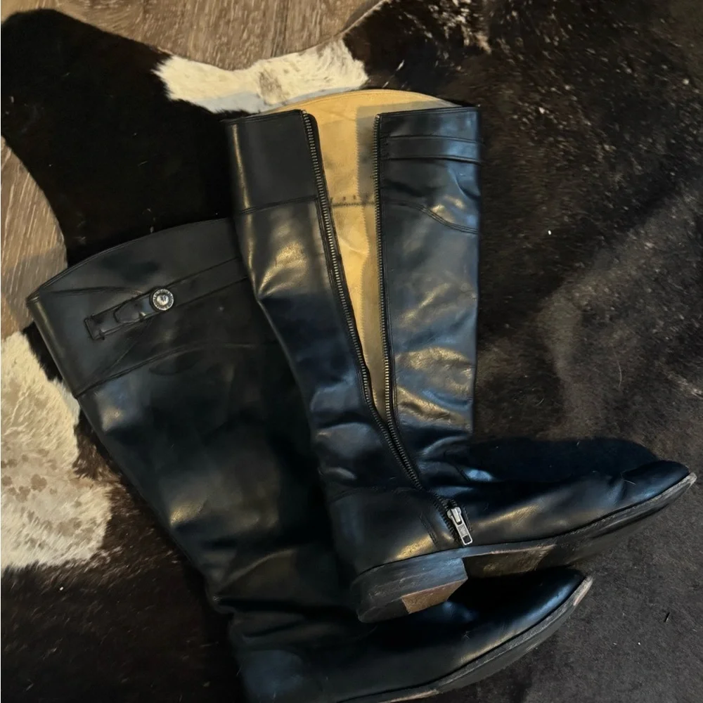 Frye Black Knee high riding boot style Leather Boots - Picture 2 of 11